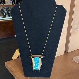 Chic Gold and Turquoise Necklace